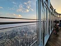 Experience the high-speed elevators that reach the 148th floor in less than a minute. Enjoy an exhilarating ride with special LED projections showing Dubai's history as you ascend.